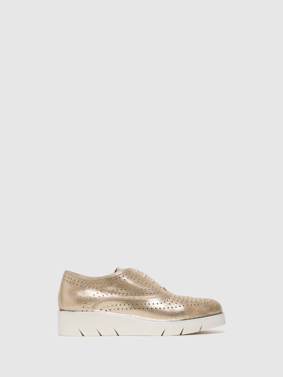 Mulher The Flexx Sapatos | Sapatos Com Atacadores Em Dourado