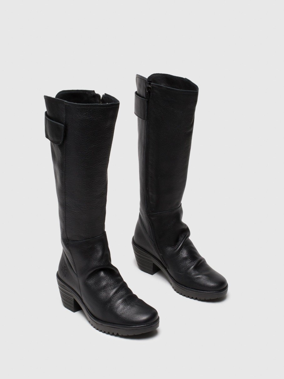 Mulher Fly London Botas | Botas Com Fecho Em Preto