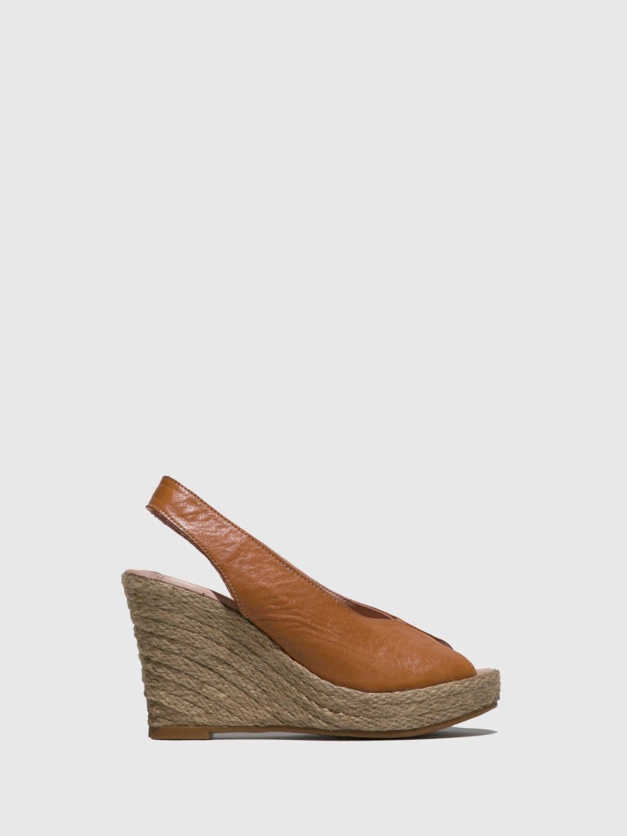 Mulher Foreva Sandalias | Sandalias De Cunha Em Camel