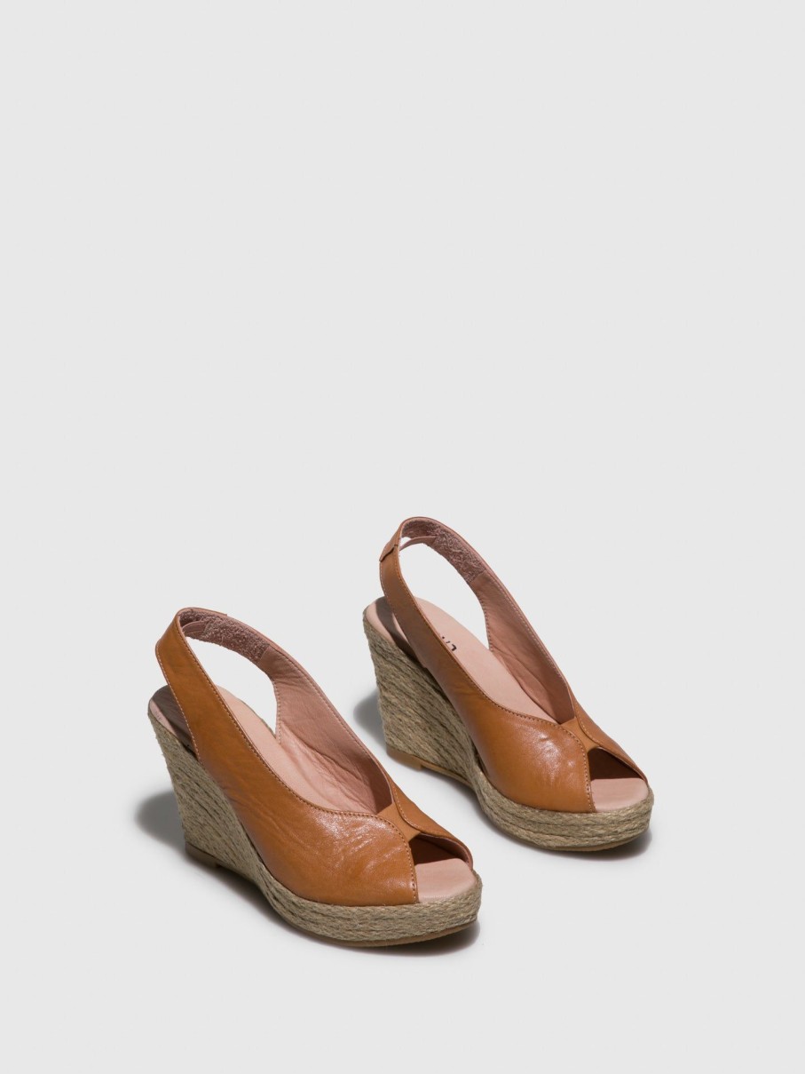 Mulher Foreva Sandalias | Sandalias De Cunha Em Camel