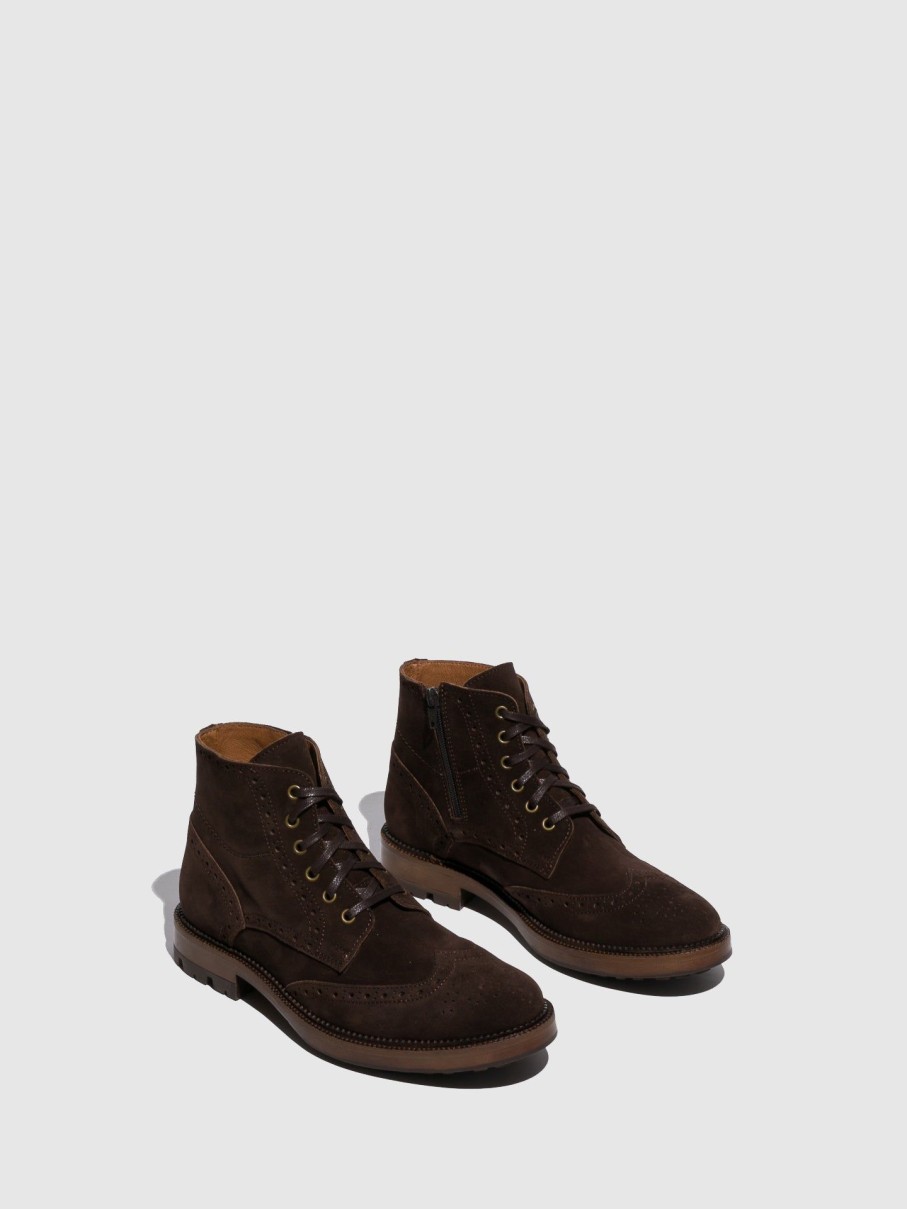 Homem Foreva Botas | Botas Com Atacadores Em Castanho