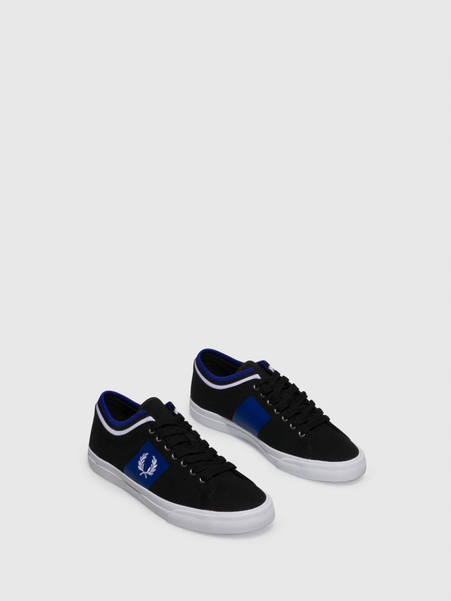 Homem Fred Perry Tenis | Tenis Com Atacadores Em Preto