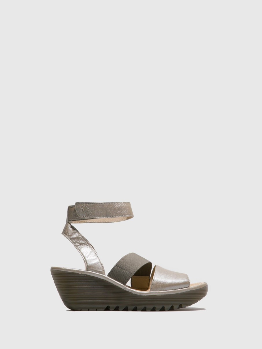 Mulher Fly London Sandalias | Sandalias Com Tira No Tornozelo Yode126Fly Silver