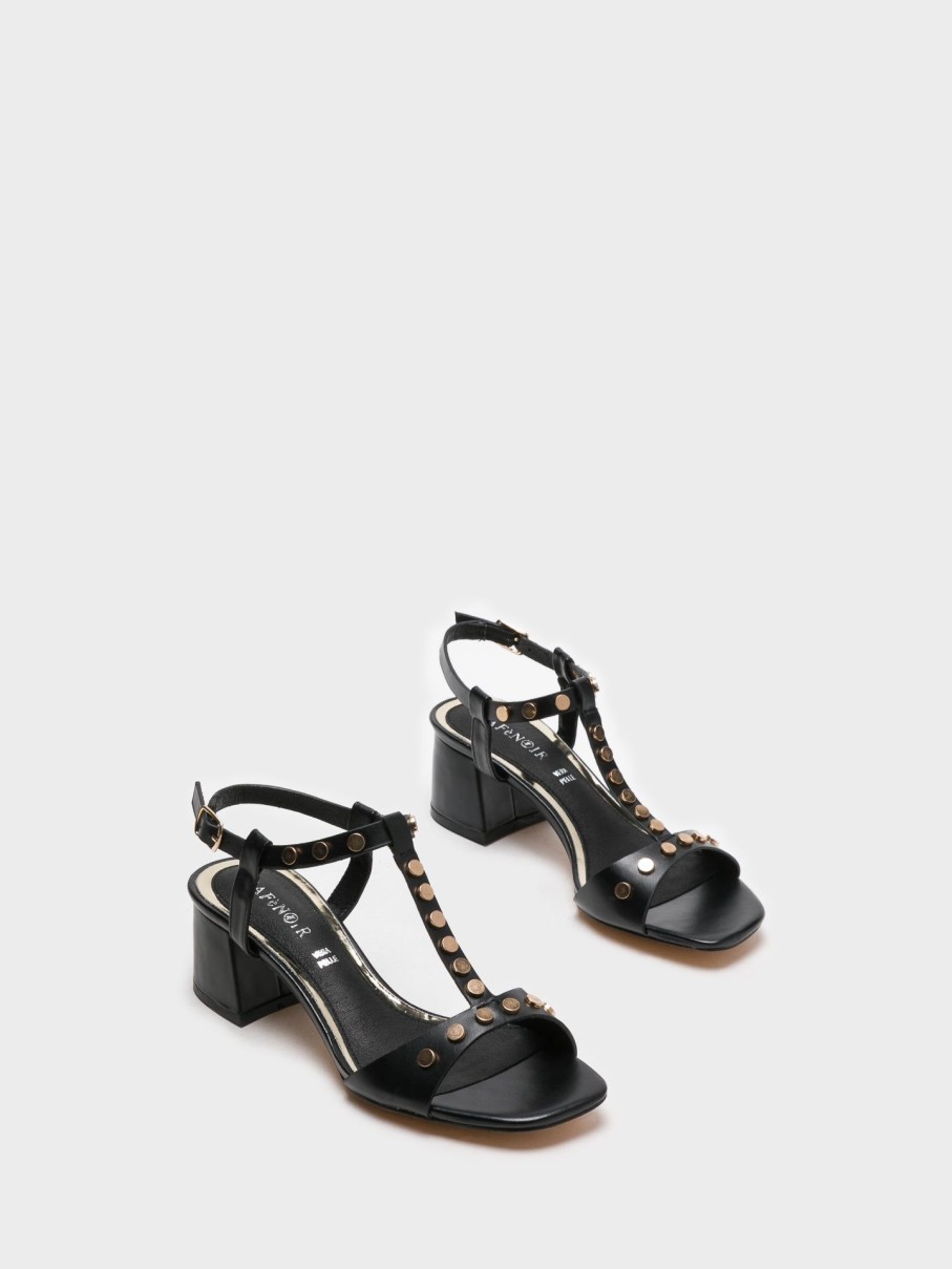 Mulher Cafè Noir Sandalias | Sandalias Com Fivela Em Preto