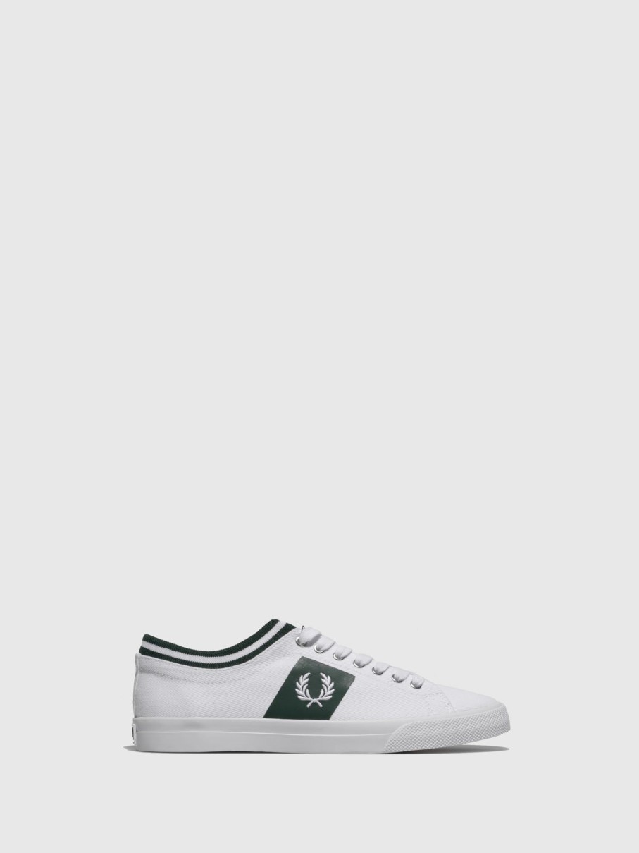 Homem Fred Perry Tenis | Tenis Com Atacadores Em Verde Branco