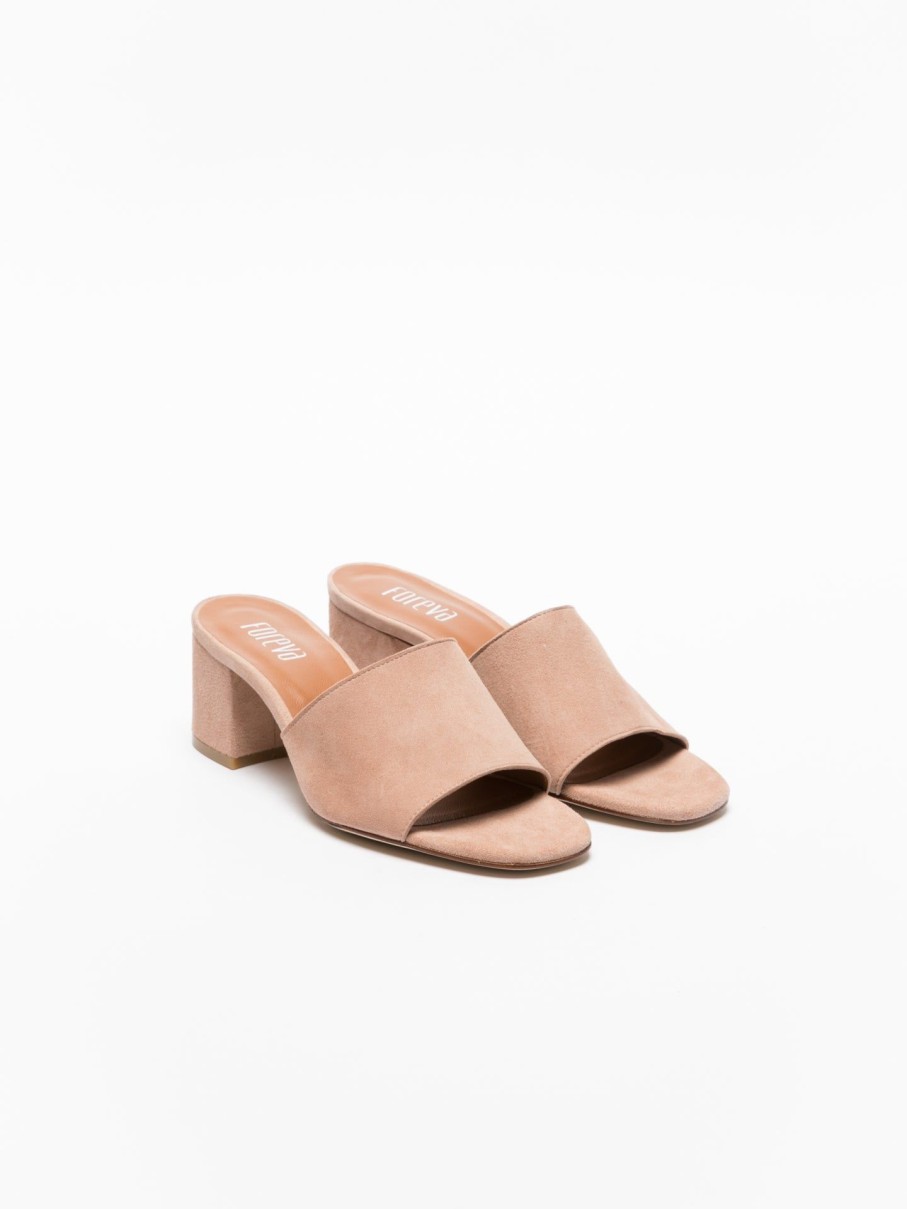 Mulher Foreva Mules | Mules Abertas A Frente Em Rosa