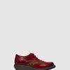 Mulher Fly London Sapatos | Sapatos Oxford Sume524Fly Rug/Cheetah Red/Tan