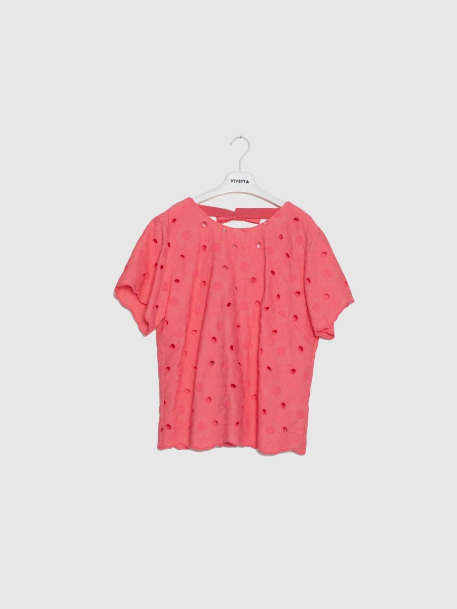 Mulher Vivetta | Blusa Com Bordado Em Rosa