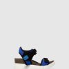 Mulher Fly London Sandalias | Sandalias Com Velcro Sigo727Fly Stretch/Cupidoblue/Black