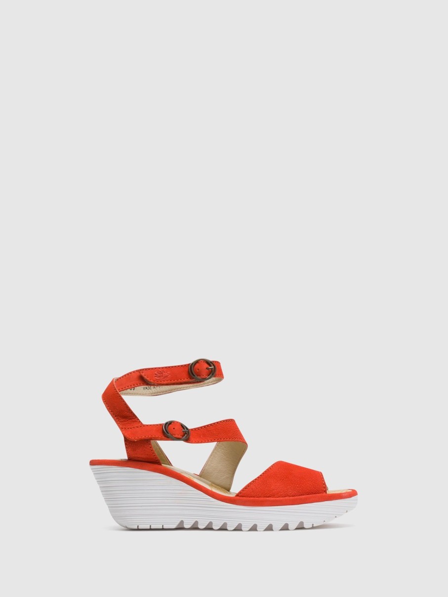 Mulher Fly London Sandalias | Sandalias Com Tira No Tornozelo Em Laranja