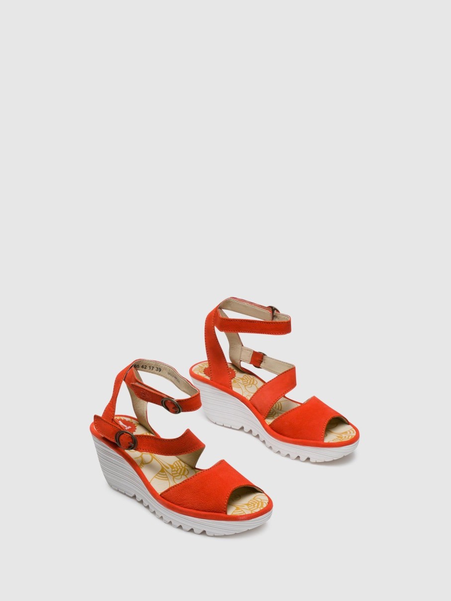 Mulher Fly London Sandalias | Sandalias Com Tira No Tornozelo Em Laranja