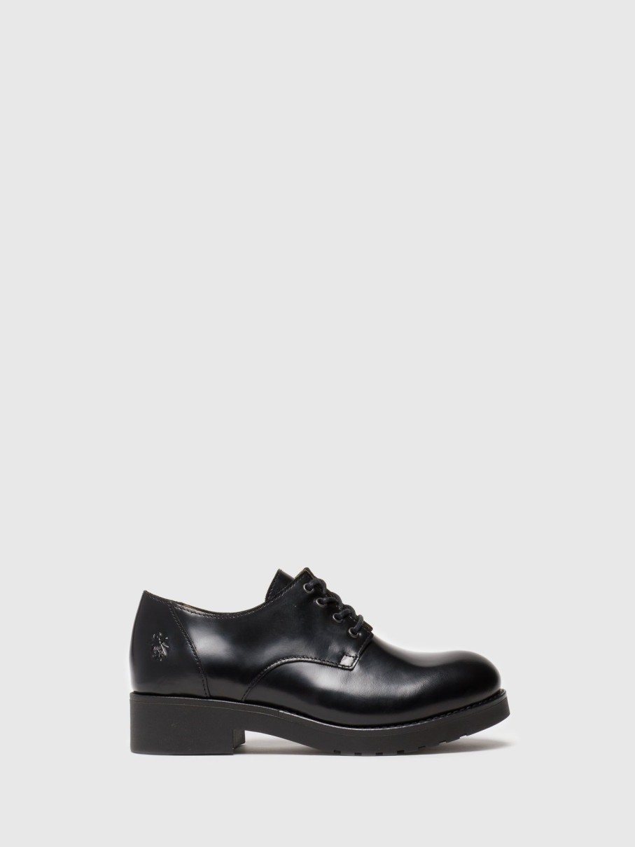 Mulher Fly London Sapatos | Sapatos Com Atacadores Em Preto