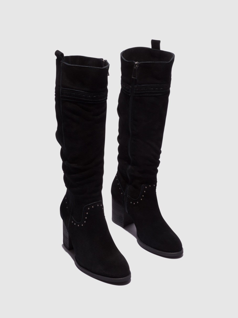 Mulher Top3 Botas | Botas De Cano-Alto Em Preto