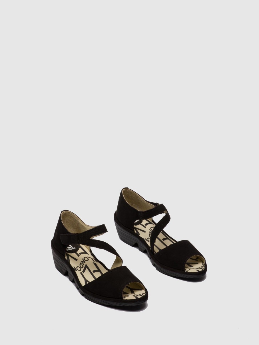 Mulher Fly London Sandalias | Sandalias Com Velcro Pona156Fly Black