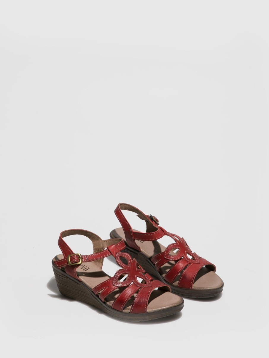 Mulher Foreva Sandalias | Sandalias Com Tiras Em Vermelho