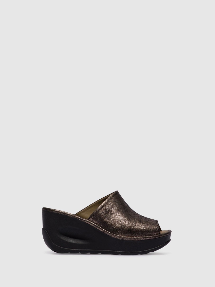 Mulher Fly London Mules | Mules De Cunha Em Cinzento