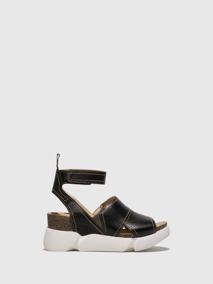 Mulher Fly London Sandalias | Sandalias Com Tira No Tornozelo Em Preto