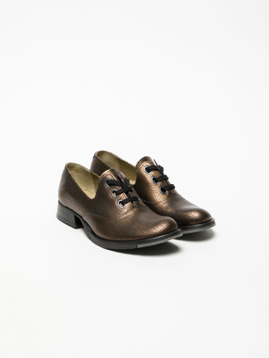 Mulher Fly London Sapatos | Sapatos Oxford Em Bronze