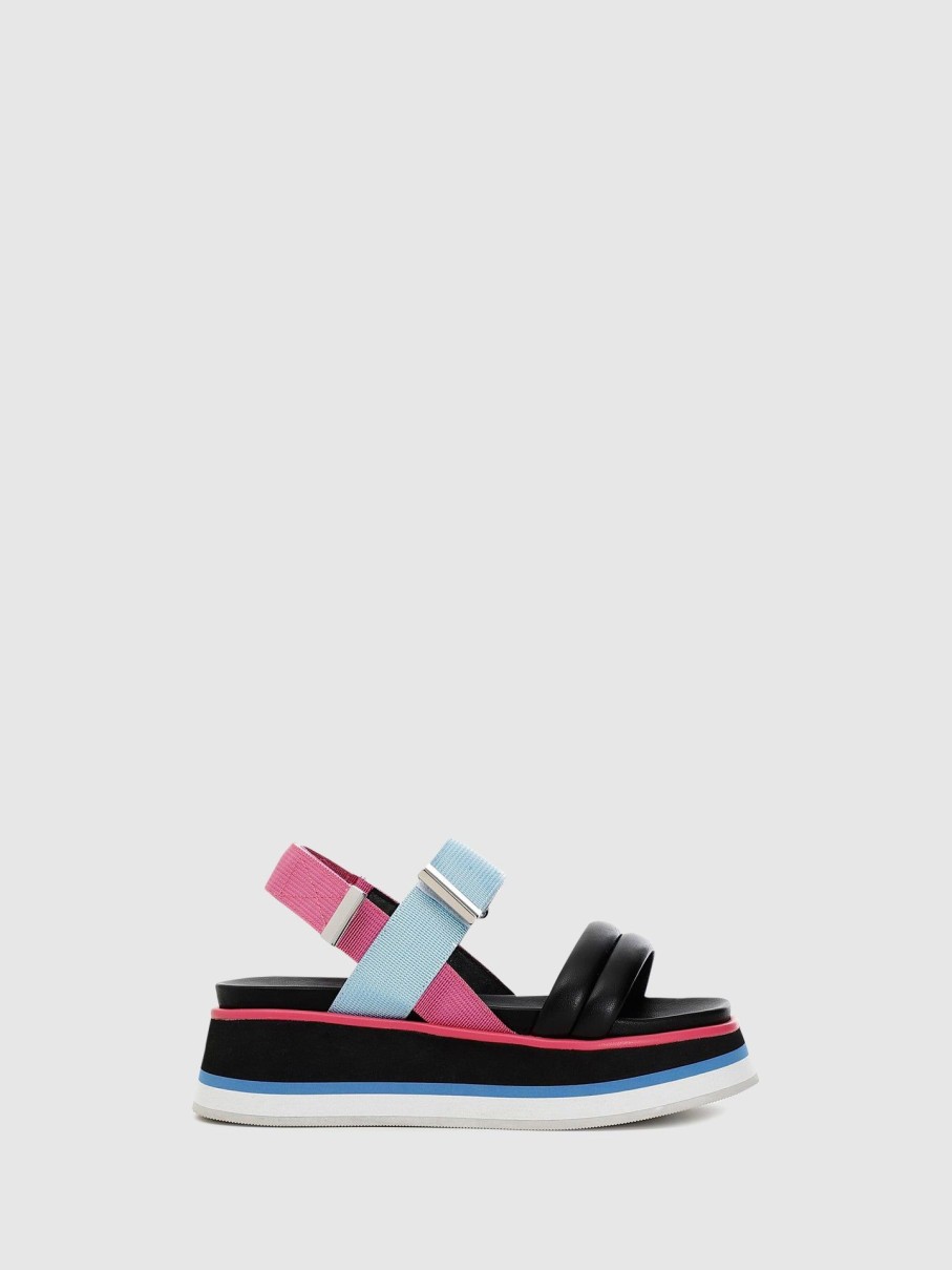 Mulher Cafè Noir Sandalias | Sandalias De Cunha Em Multicolor