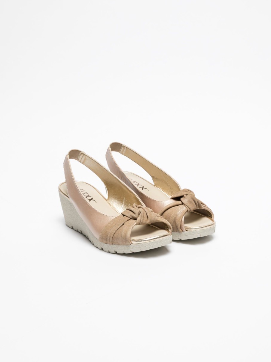 Mulher The Flexx Sandalias | Sandalias Com Tira No Calcanhar Em Dourado