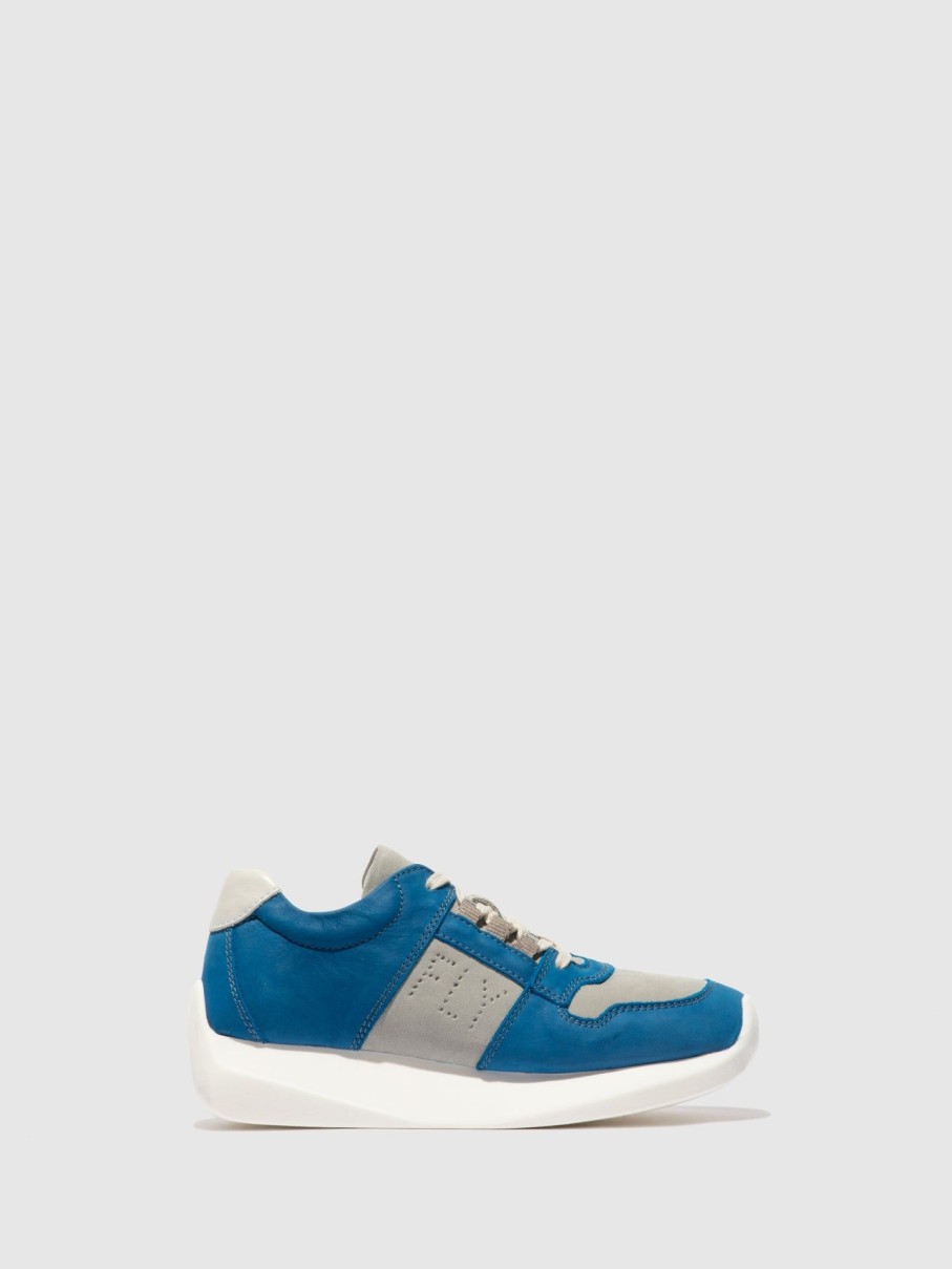 Mulher Fly London Tenis | Tenis Com Atacadores Lott761Fly Long/Suedeblue/Concrete