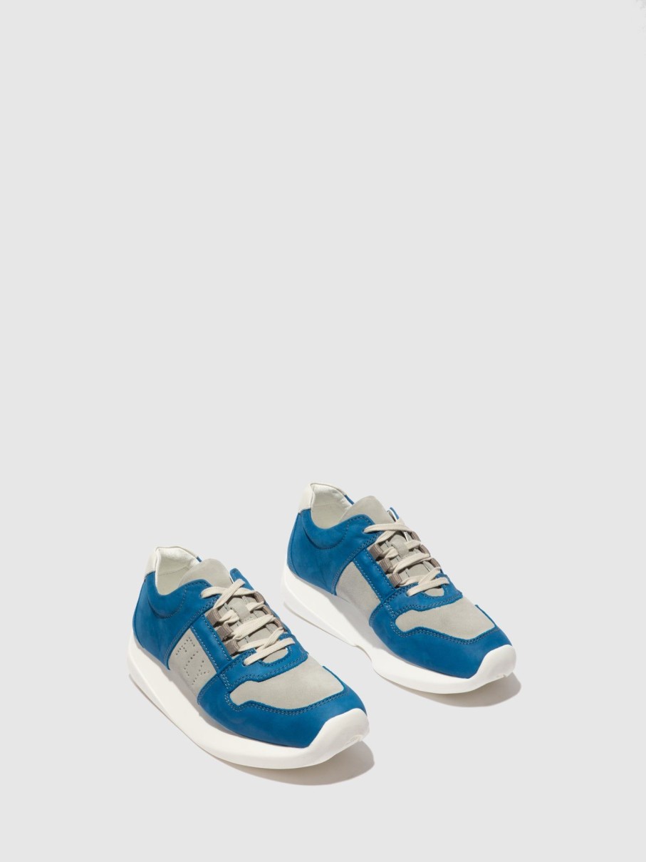 Mulher Fly London Tenis | Tenis Com Atacadores Lott761Fly Long/Suedeblue/Concrete