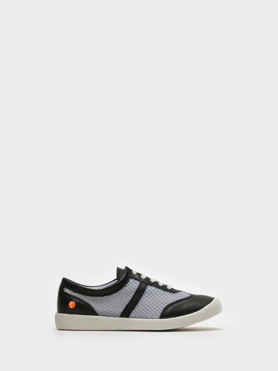 Mulher Softinos Tenis | Tenis Com Atacadores Em Preto E Branco